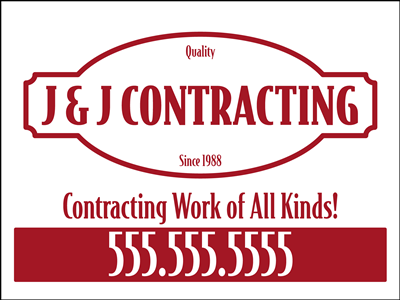 Contractors Yard Sign - Design 1